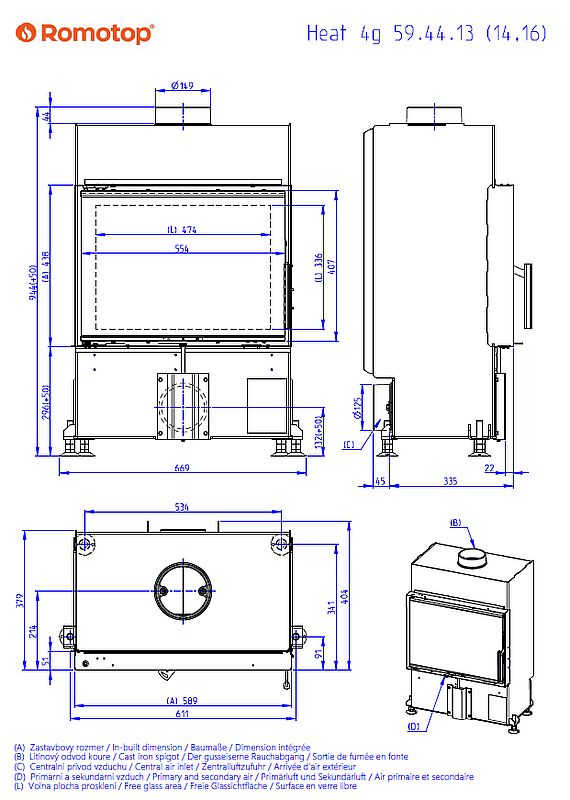 Romotop Heat 4G 59 44 14 wymiary