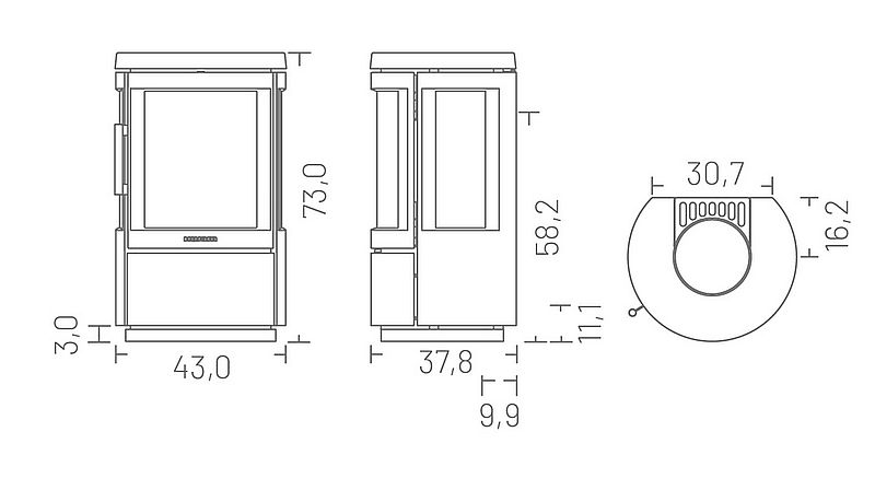 Hwam 2610 wymiary piecyka wolnostojącego marki Hwam model 2610