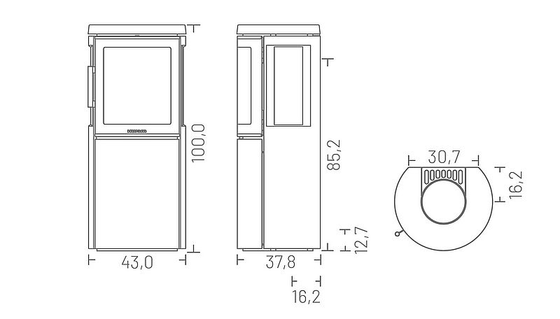 Hwam 2630 wymiary piecyka wolnostojącego marki Hwam model 2630