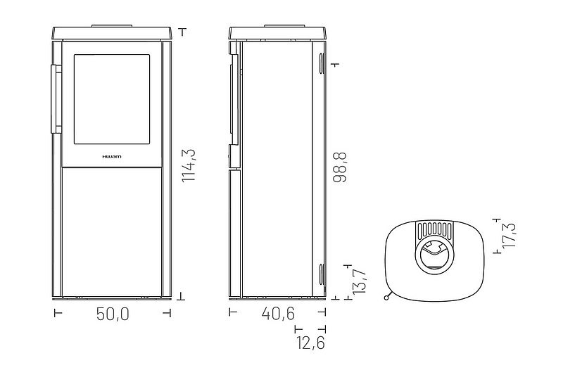 Hwam 4540 wymiary piecyka wolnostojącego marki Hwam model 4540