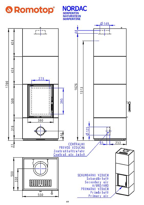 Romotop Nordac Kamień wymiary