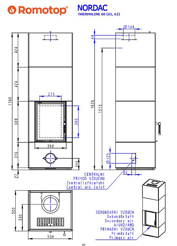 Romotop Nordac Thermaline wymiary